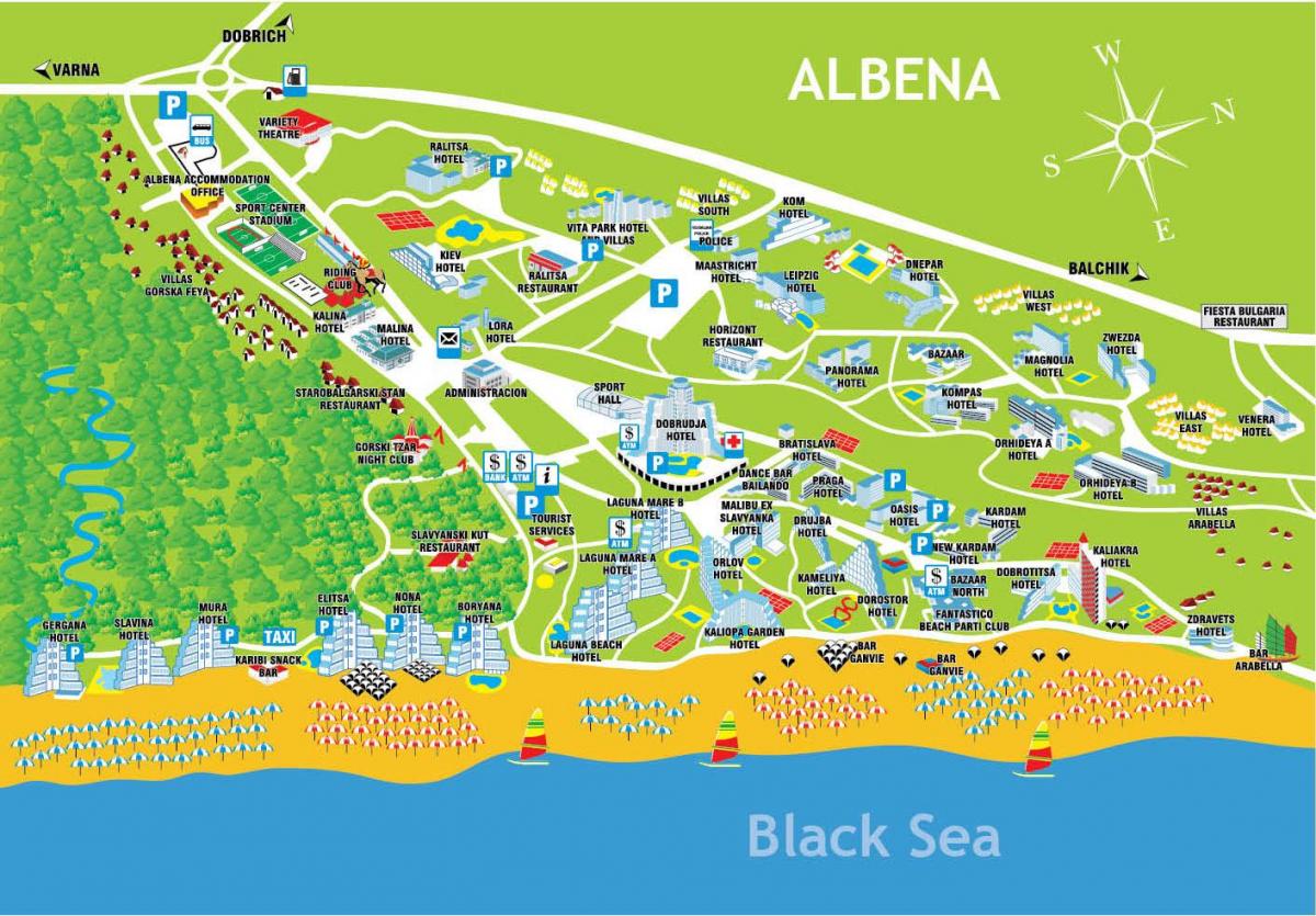 map albena Bulgaria