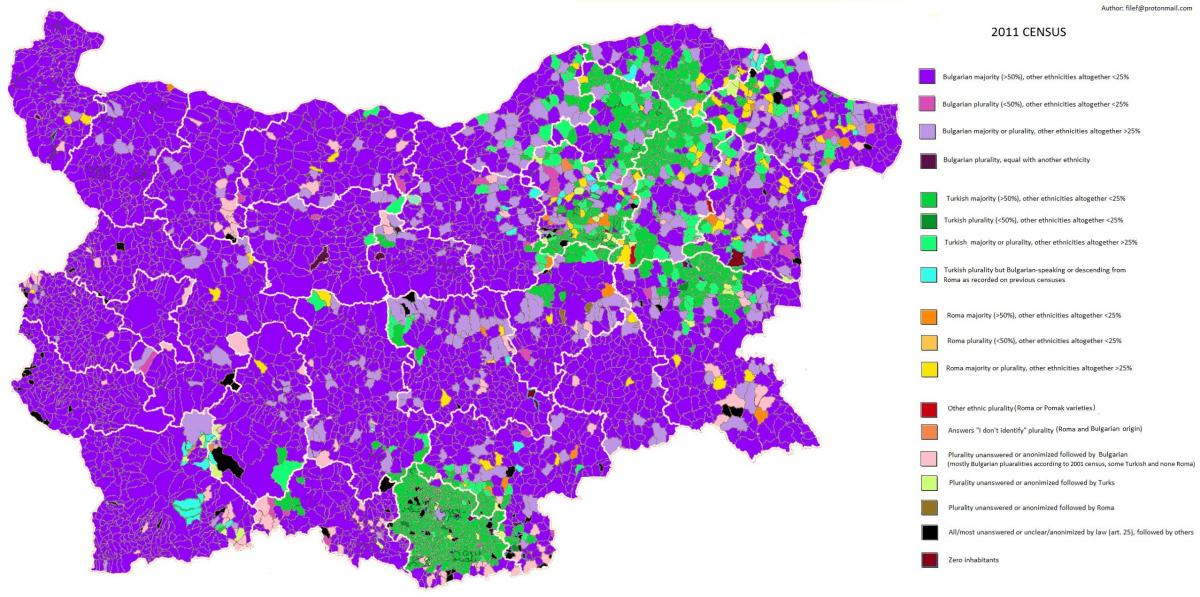 map of Bulgaria ethnic