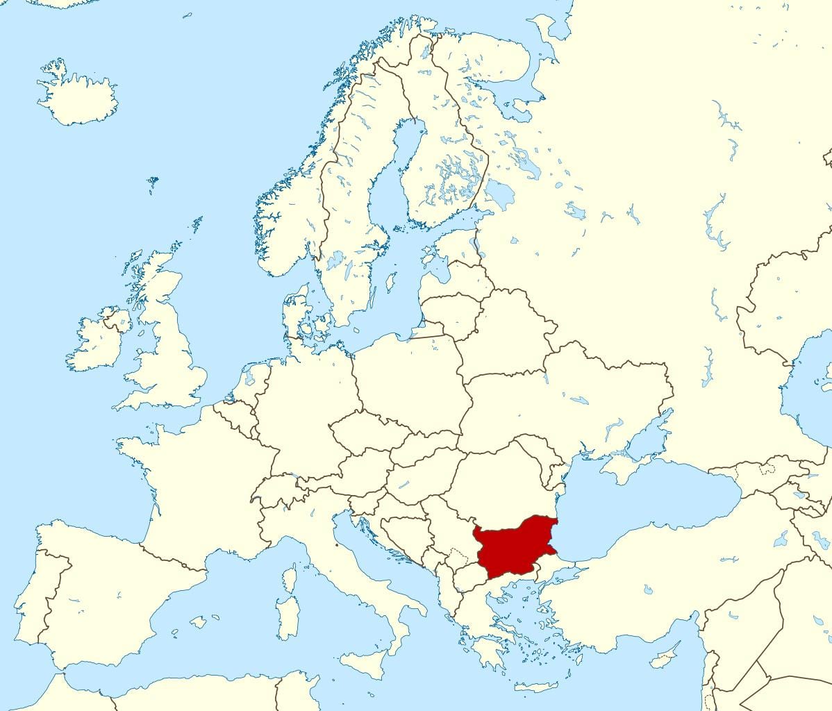 world map showing Bulgaria