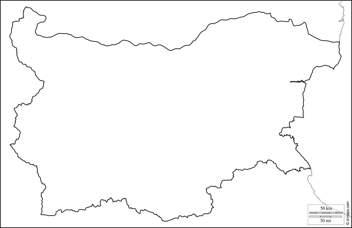 map of Bulgaria map outline