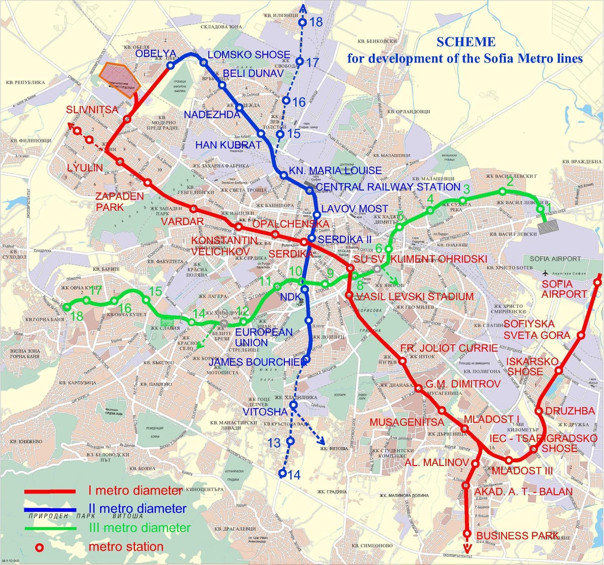 map of Bulgaria metro