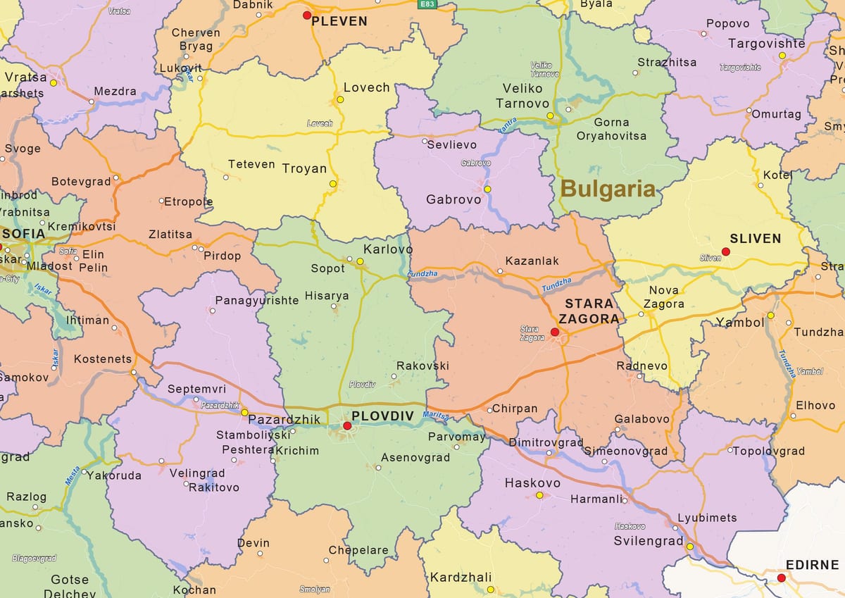 map of Bulgaria political