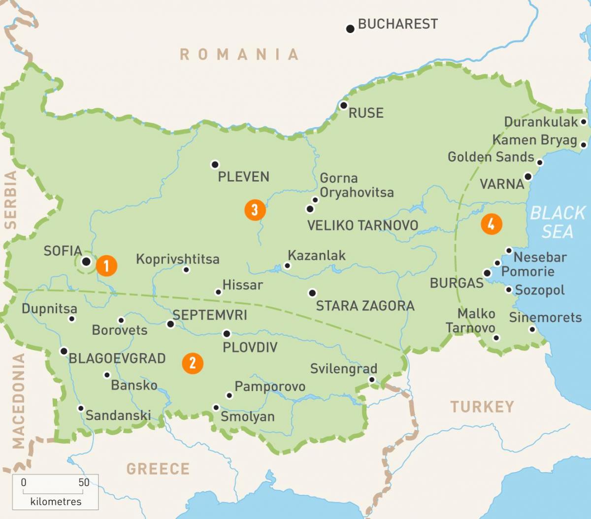 Bulgaria regions map