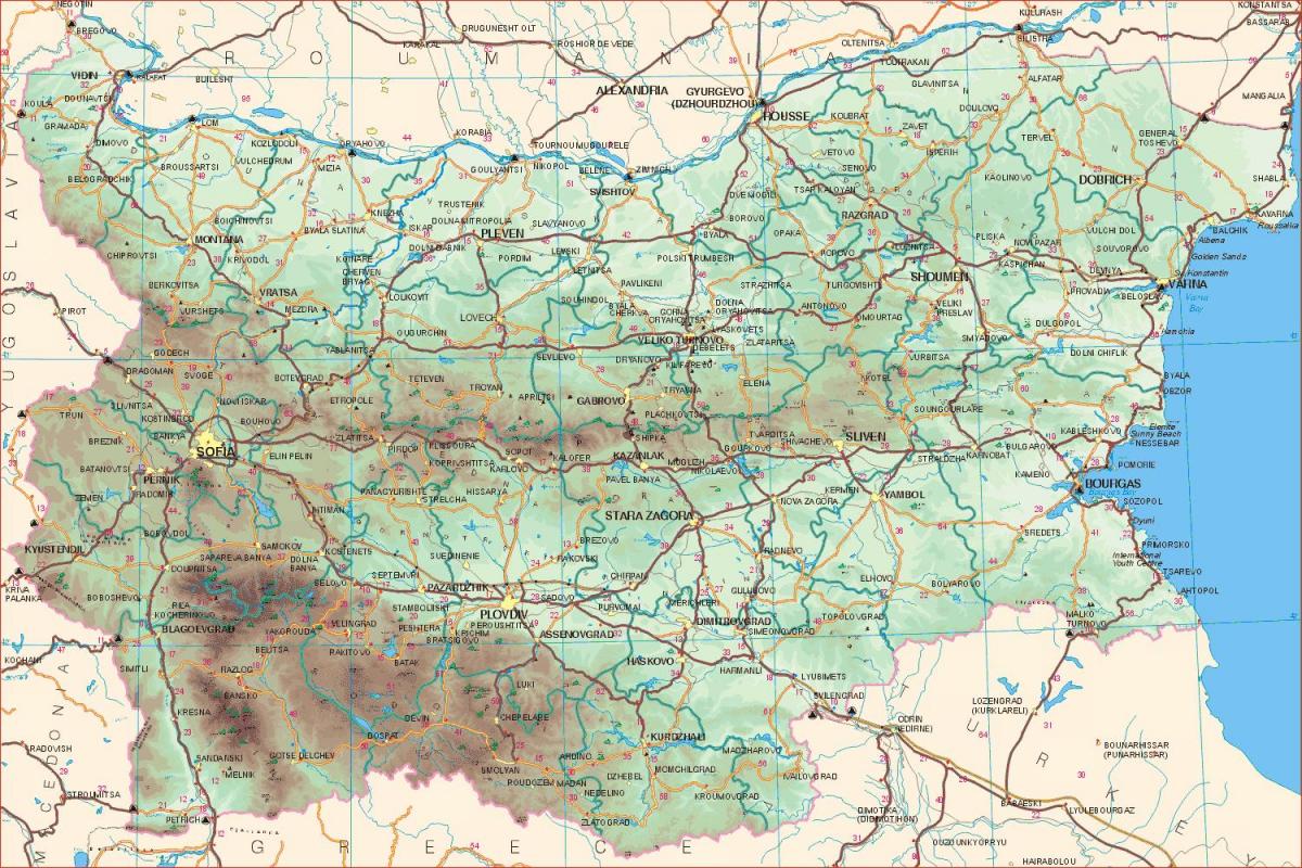 Bulgaria roads map