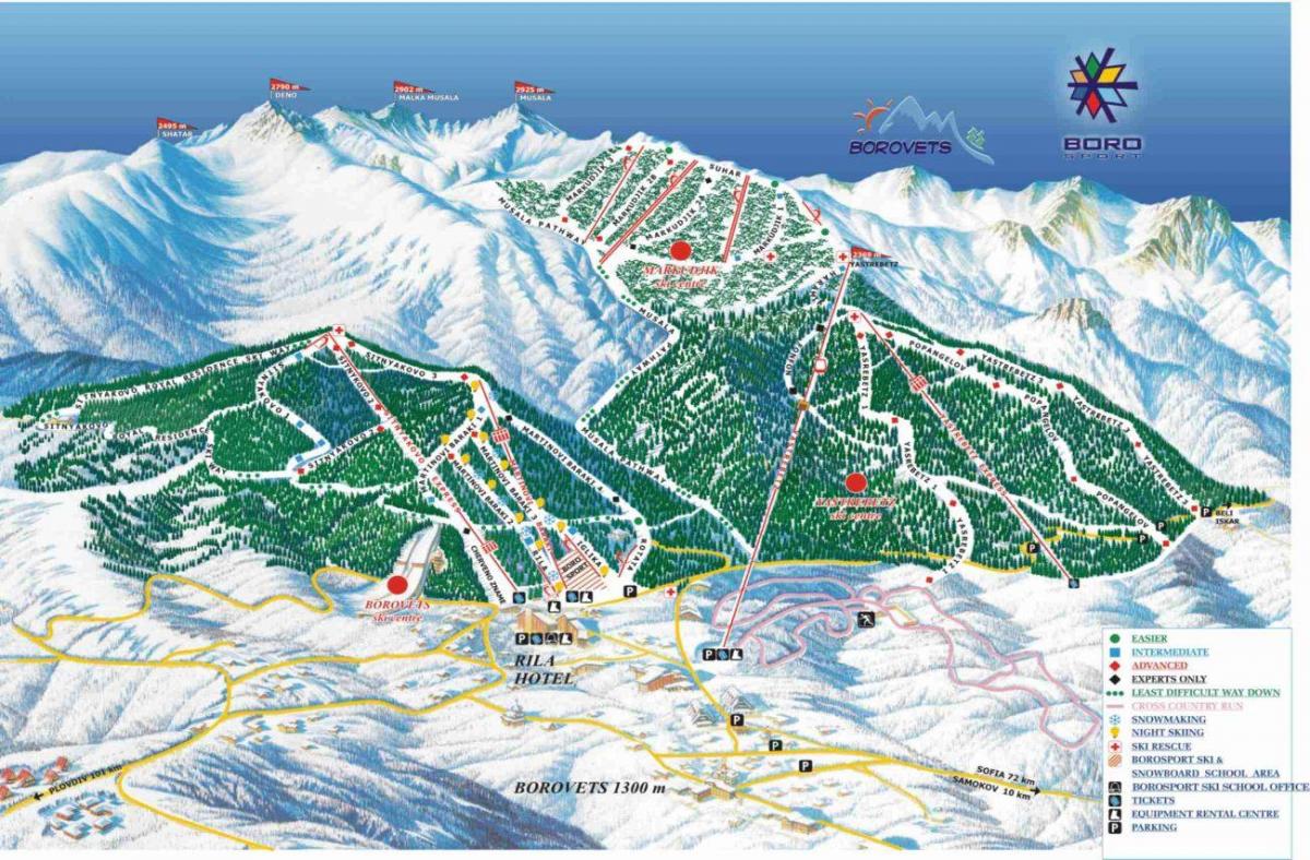Bulgaria ski map