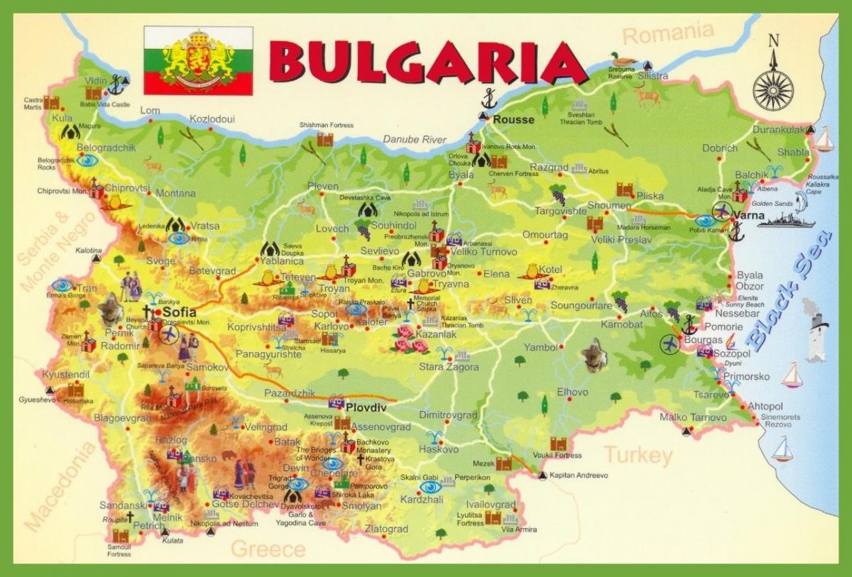 Bulgaria sightseeing map