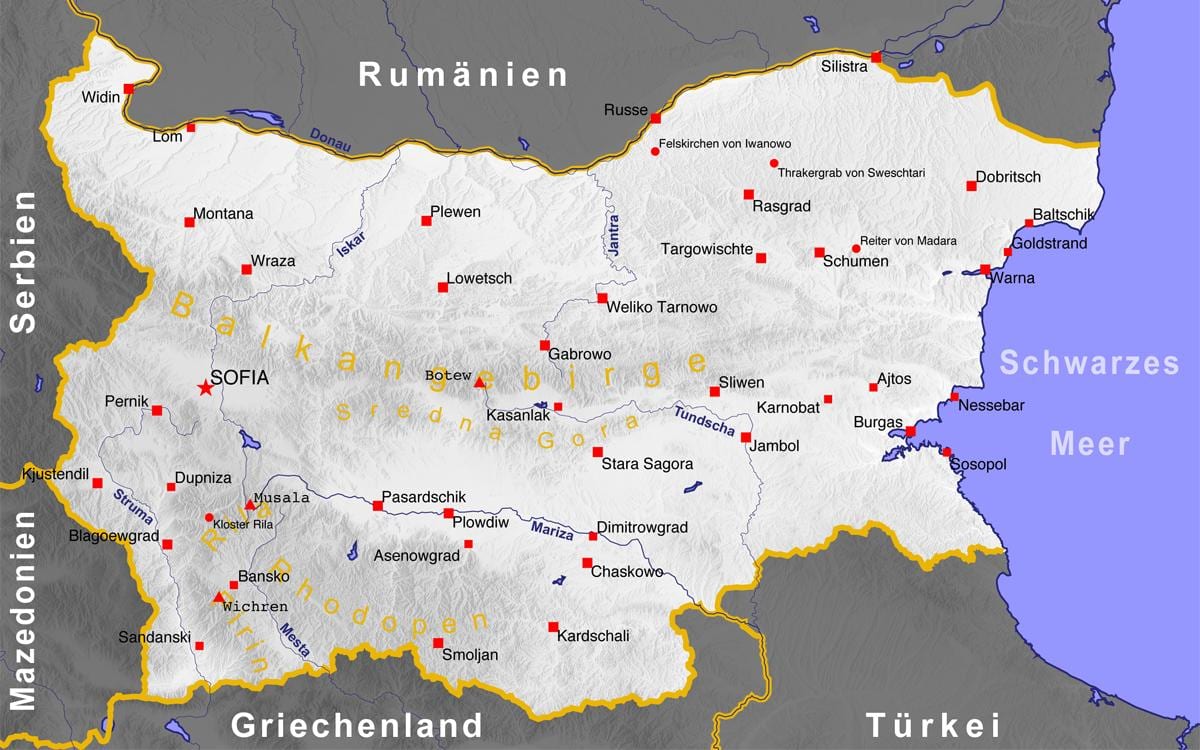 map of Bulgarian seaside