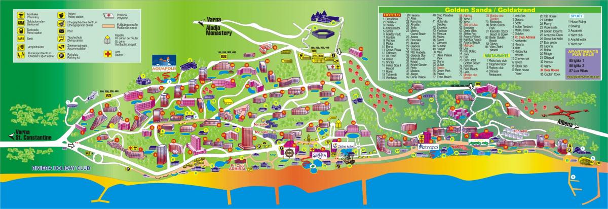 golden beach Bulgaria map
