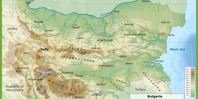 Bulgaria topographic map