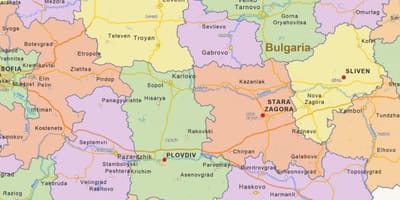 Map of Bulgaria political