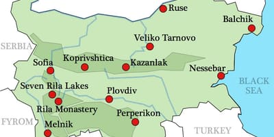 Map of Bulgarian monasteries