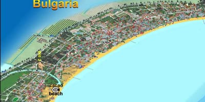 Map of cacao beach Bulgaria