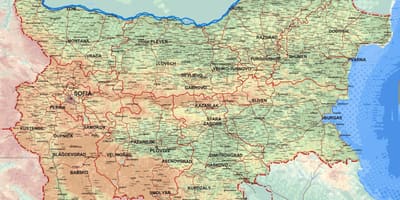 Map of detailed map of Bulgaria
