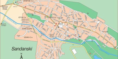 Map of sandanski Bulgaria