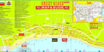 Tourist map of sunny beach Bulgaria
